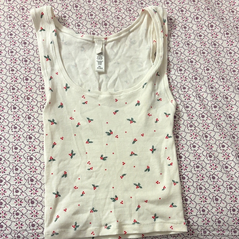 Skims Mistletoe Ribbed Tank Top
